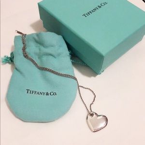 Tiffany & Co. Solid Heart Sterling Silver Necklace